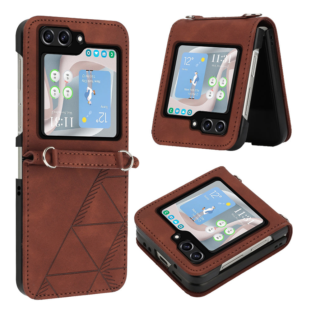 YB Imprinting Series-1 for Samsung Galaxy Z Flip5 5G PU Leather Phone Case Imprinted Phone Protective Cover YB Imprinting Series-1 for Samsung Galaxy Z Flip5 5G PU Leather Phone Case Imprinted Phone Protective Cover